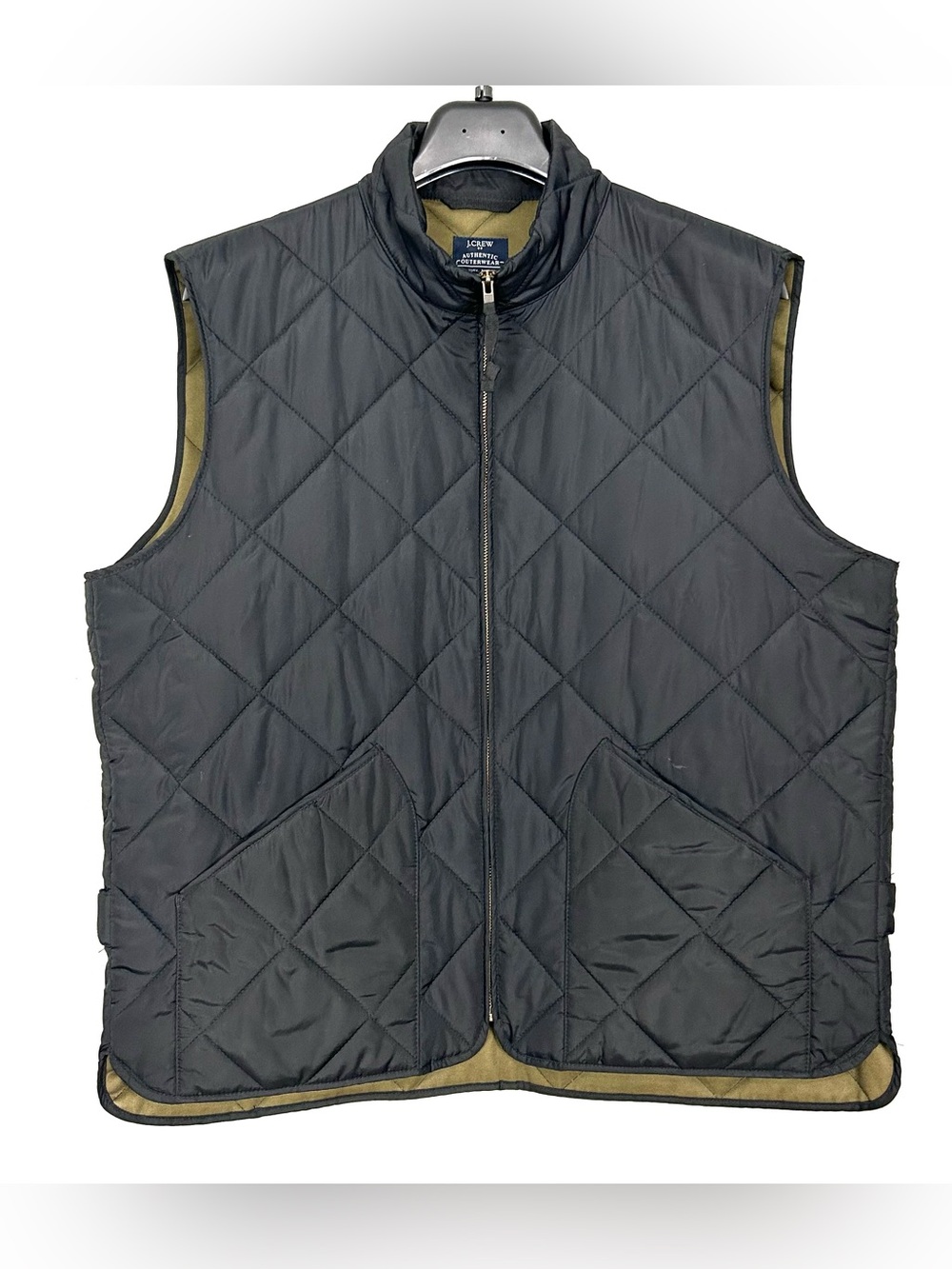 J. Crew Walker Quilted Vest Men’s Size XL Full Zip Front Mock Neck Hand Pockets